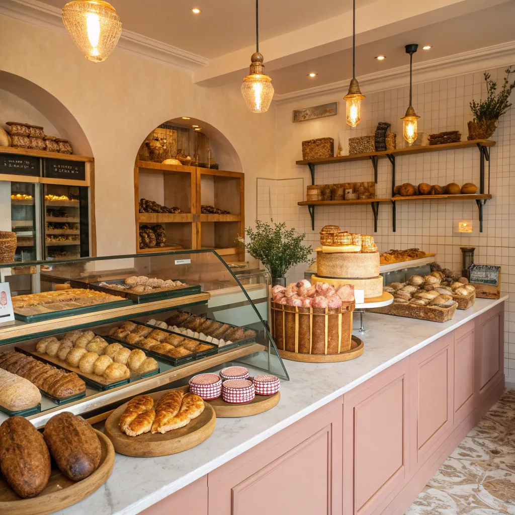 Interior view of TALORVITH Bakery with freshly baked goods